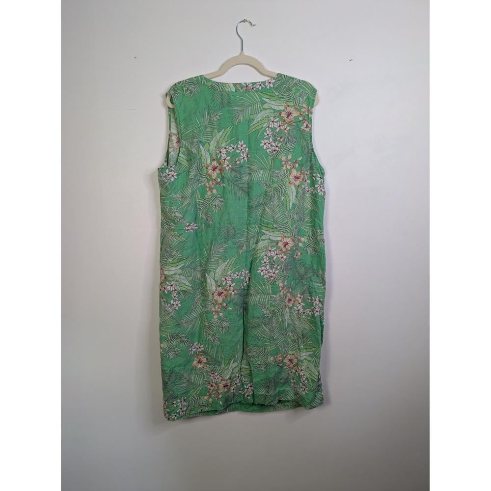 J Jill Love Linen Dress 2x Floral Resort Wear Beach Summer Tropical - Picture 7 of 7